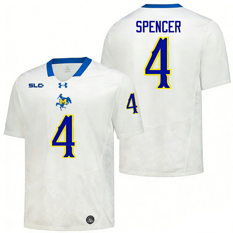 McNeese Cowboys #4 Diontae Spencer College Football Jerseys,Uniforms-White